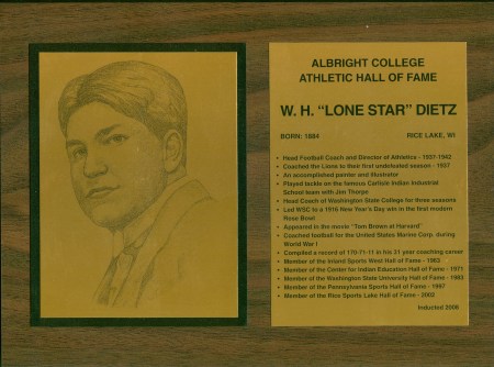 Albright College Hall of Fame Plaque