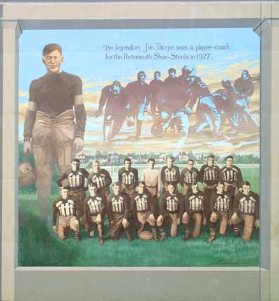 Jim Thorpe & Portsmouth Shoe-Steels mural